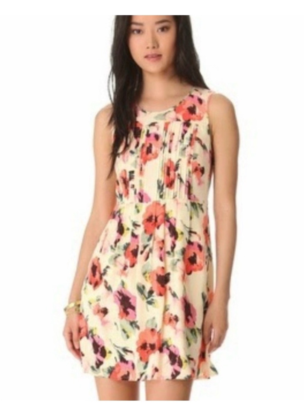 Madewell Silk Floral Sleeveless Dress